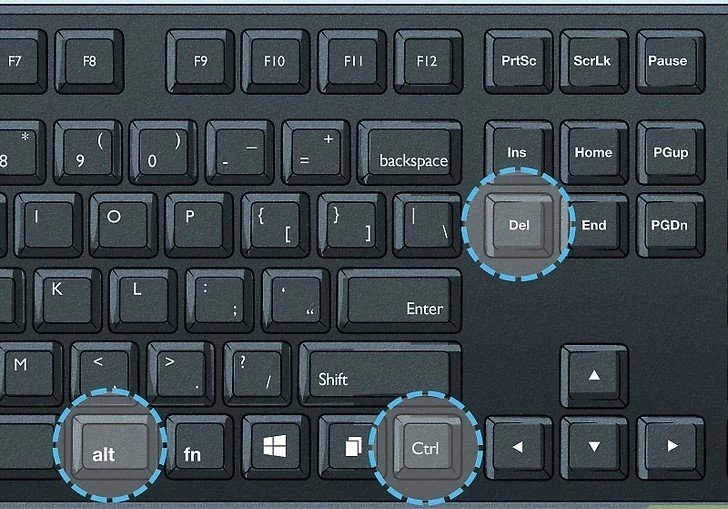 Using Control + Alt + Delete